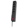 Strāvas pagarinātājs Lestar 1,5 m melns ar slēdzi un indikatoru, 10 A, 250 V, 460 W