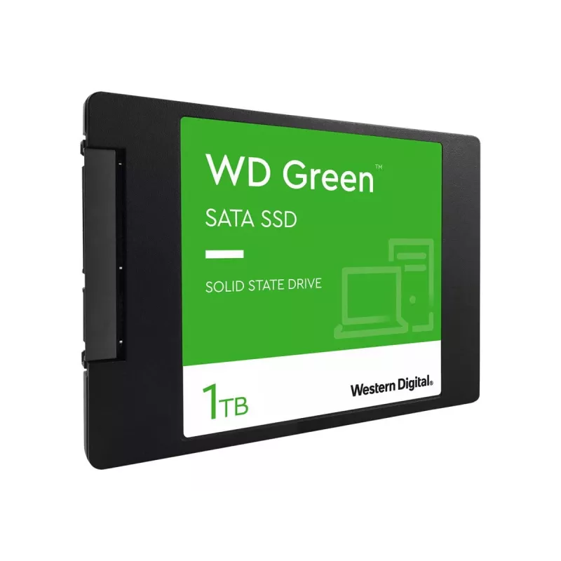 WD WDS100T3G0A-00BJG0 Storage Drive Green ir cietvielu disks (SSD) no WD. Izceļas ar zaļu apdari, 2,5 inch formas faktoru un 2,5 inch displeja diagonāli.