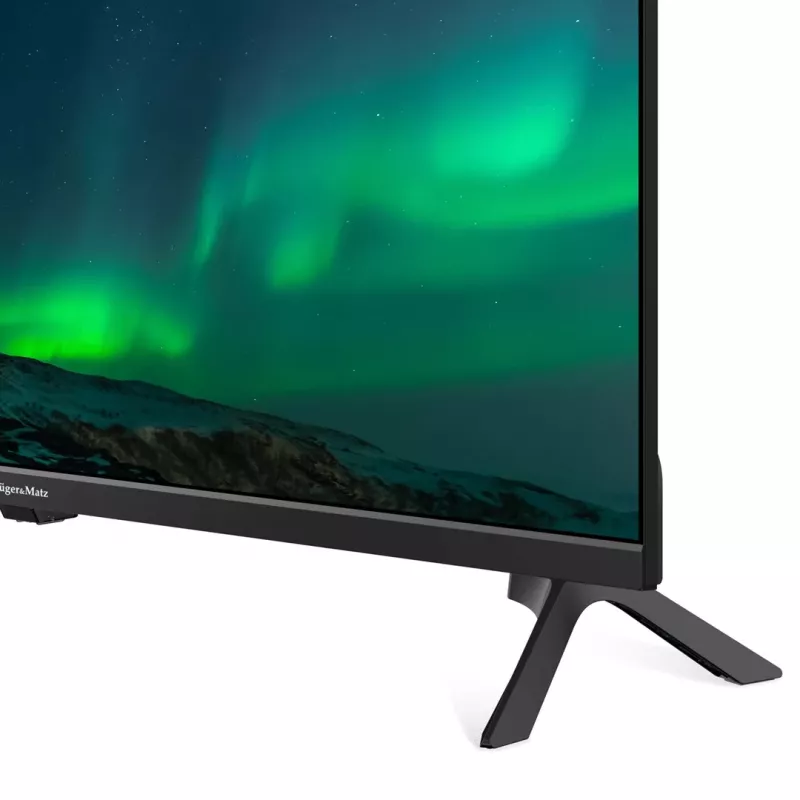 TV Krüger&Matz KM0232-V3 32 collu (81.3 cm) HD viedtelevizors, DLED, 1366×768, Wi‑Fi, 16 W, melna