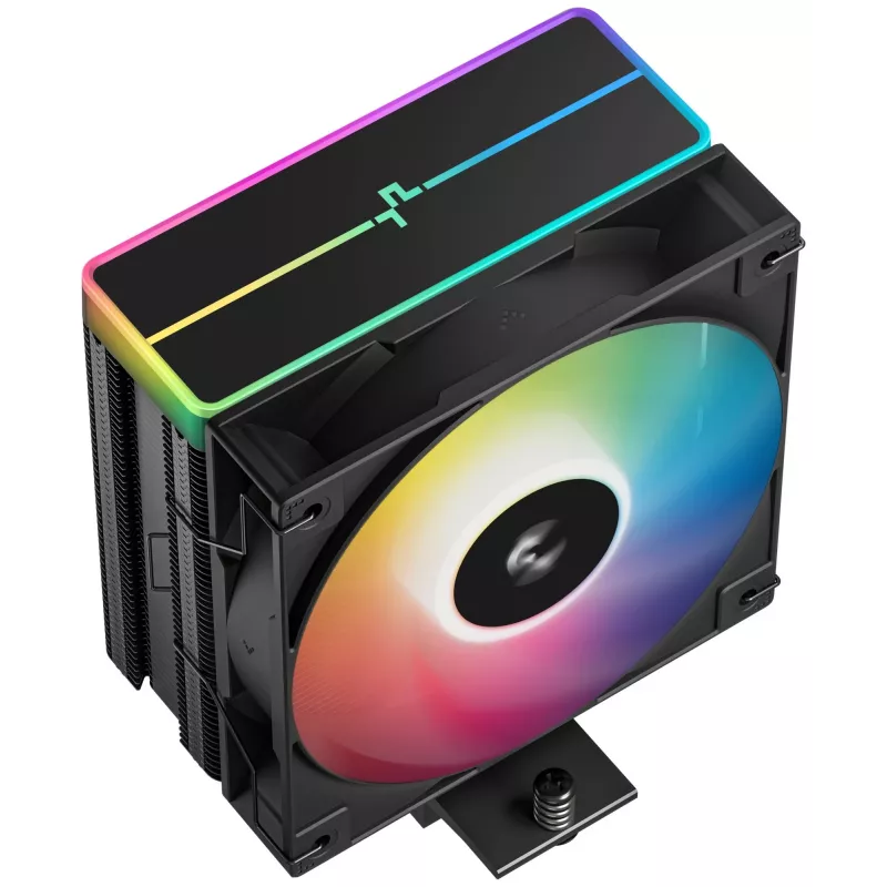 Ventilators DeepCool AG400 BK ARGB V2 120 mm Melns — 120 mm hidrauliskā gultņa CPU dzesētāja ventilators, vairāku ligzdu atbalsts