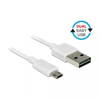 USB kabelis DeLOCK 84805 USB 2.0 0.2m USB A Micro-USB B Balts