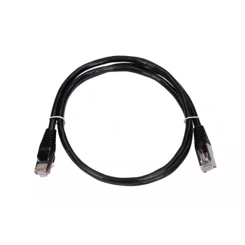 LAN ielāpu vads Extralink Cat5e FTP 1 m, F/UTP ekranēts, RJ-45 uz RJ-45, melns