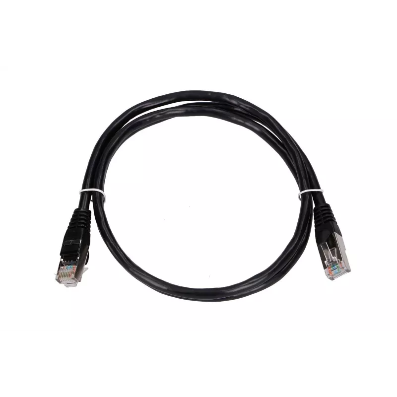 LAN ielāpu vads Extralink Cat5e FTP 1 m, F/UTP ekranēts, RJ-45 uz RJ-45, melns