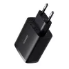 Baseus Compact Quick Charger, 3x USB, 17W (Melns)