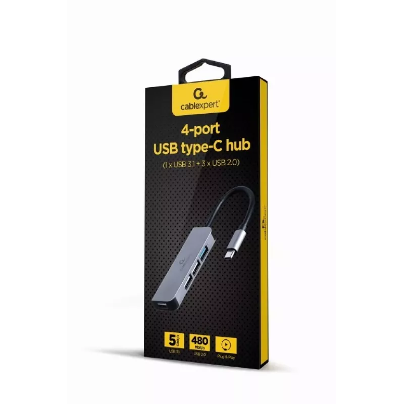 Hub 4 portu USB-C, 3xUSB 2.0, USB 3.1