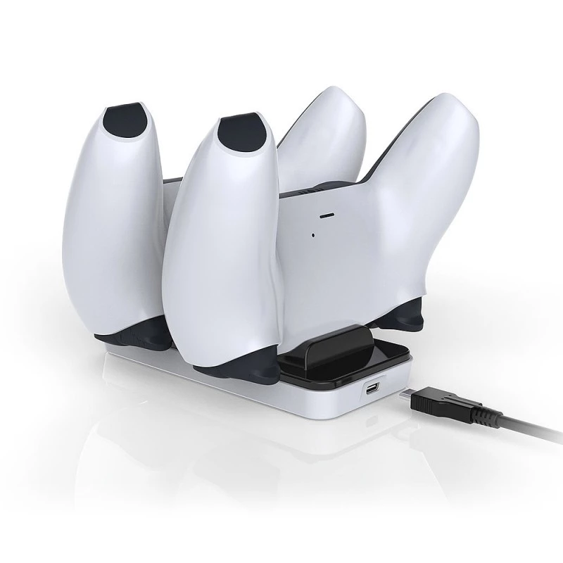 Uzlādes doks SUBSONIC SA5608 PlayStation 5 kontrolleriem ar diviem ātrās uzlādes nodalījumiem un LED indikatoriem