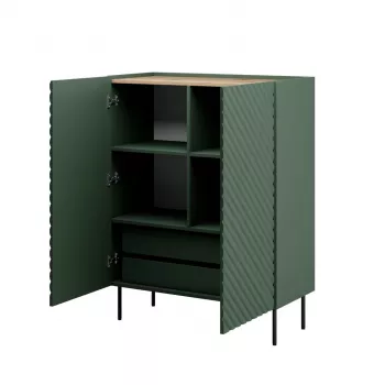 Plauktu komplekts cama meble ONDA ONDA 98×45×127 cm zaļš, stāvošs pie sienas novietojams skapis