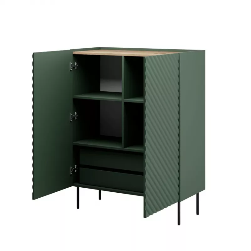 Plauktu komplekts cama meble ONDA ONDA 98×45×127 cm zaļš, stāvošs pie sienas novietojams skapis