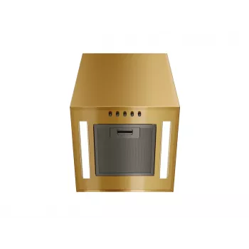 Tvaika nosūcējs MAAN Ponza Mini WPB 430 — tērauda korpuss, zelta spīdums, elektroniskā vadība, tālvadības pults, Ø300 mm, augstums 400 mm