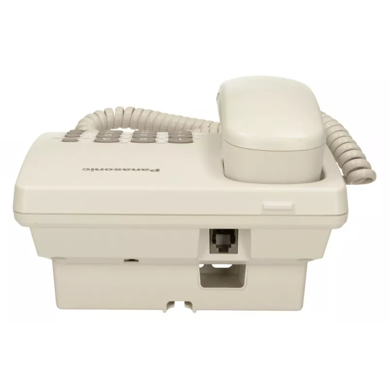 Analogais tālrunis Panasonic KX-TS500PDW — 16 pogas, balts, galda/sienas stiprinājums, 100 ierakstu tālruņu katalogs