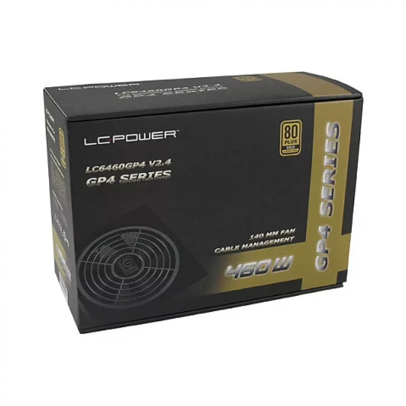 LC Power GP4 Series LC6460GP4 V2,4 - Barošanas bloks (iekšējais) - ATX12V 2,4 - 80 PLUS Gold - 460 W - aktīvs PFC (LC6460GP4)
