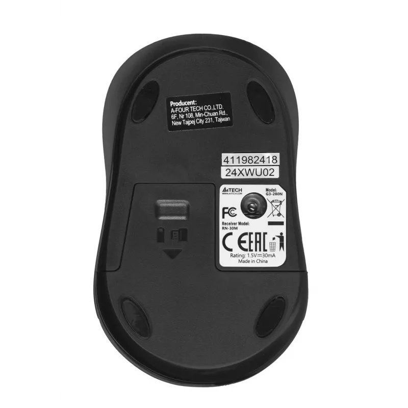 A4Tech G3-280N pele piemērota abām rokām RF bezvadu optiskā 2000 DPI