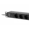 Lanberg PDU-03E-0200-BK strāvas sadales bloks (PDU) 3 maiņstrāvas kontaktligzdas 1U melns