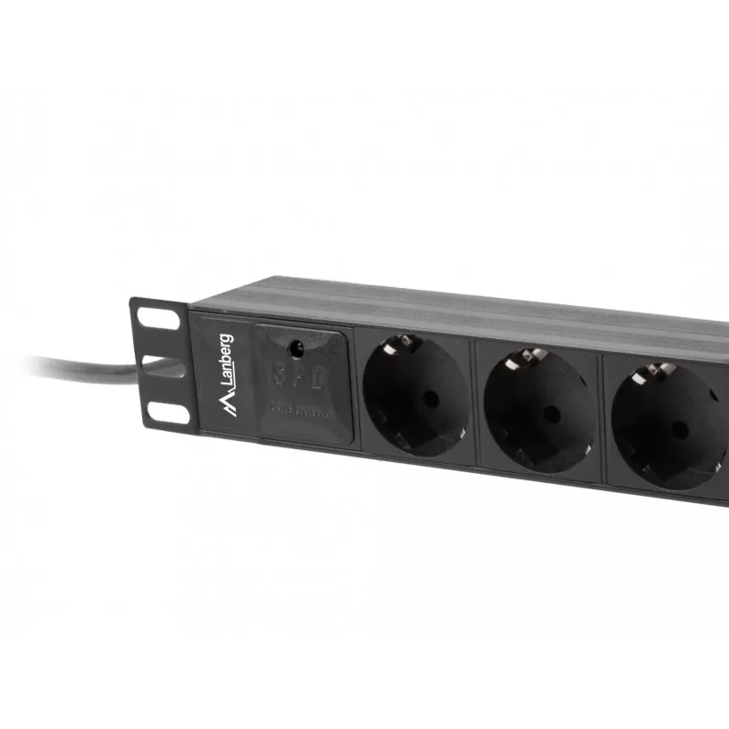 Lanberg PDU-03E-0200-BK strāvas sadales bloks (PDU) 3 maiņstrāvas kontaktligzdas 1U melns