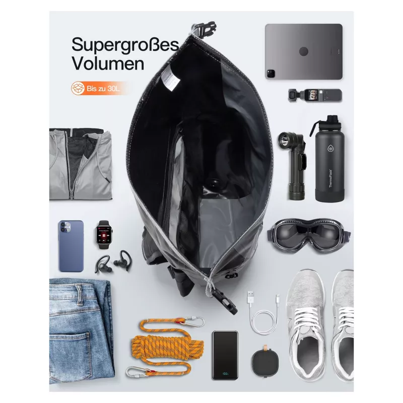 inateck piezīmjdatora mugursoma BP06003 pelēka/melna 25-30L