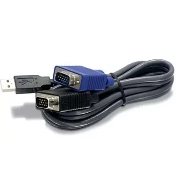 TRENDnet TK CU10 - tastatūra- / Video- / pele- (KVM-) kabelis - USB Typee A, 4-pin, HD-15 (M) - HD-15 (M) - 3,1m - Melns (TK-CU10)