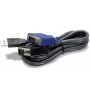 TRENDnet TK CU10 - tastatūra- / Video- / pele- (KVM-) kabelis - USB Typee A, 4-pin, HD-15 (M) - HD-15 (M) - 3,1m - Melns (TK-CU10)