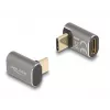 DeLOCK USB adapteris 40 Gbps USB Type-C PD 3.0 100 W vīriešu – sieviešu leņķveida 8K 60 Hz metāls