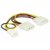 Iekšējais strāvas kabelis DeLOCK 83658 0,39 m 3 kontaktu uz 2 x Molex 4 kontaktu