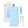 Portable power bank Baseus Airpow 10000 mAh, 20W, LiPo, USB-C + USB-A, blue