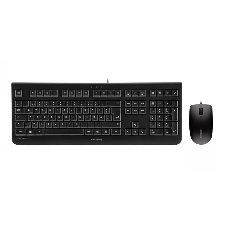 Tastatūra ar Peli iekļauts CHERRY DC 2000 Universāla USB AZERTY Beļģu Melns