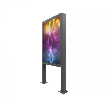 Signage Display Enclosure Edbak POK101 Steel Melns Portrait 862x200x1981mm