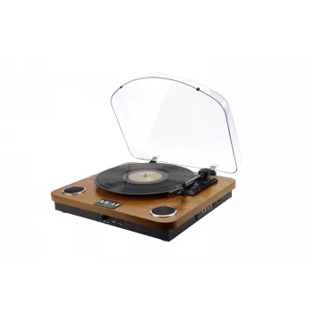 Siksnas piedziņas audio plašu atskaņotājs AKAI ATT-11BT — brūns, 33/45/78 RPM, 0.8 W RMS