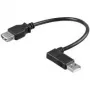 Wentronic Goobay USB 2.0 Hi-Speed pagarinātāja kabelis, melns, 0,3 m - USB 2.0 ligzda (A tips) > USB 2.0 spraudnis (A tips) 90° (95705)