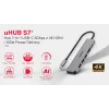 USB-C centrmezgls Unitek 7in1 Aluminium PD 100W 5 Gbps — multiportu adapteris ar Power Delivery