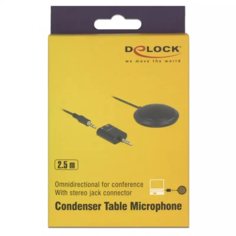Galda mikrofons DeLOCK 65873 Melns