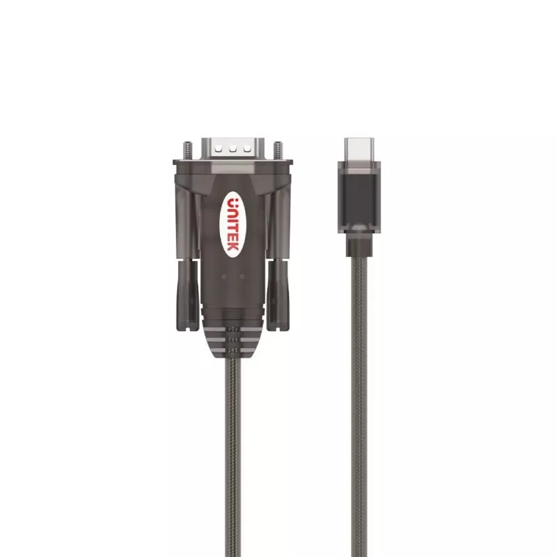 Seriālais kabelis Unitek Y-1105K — 1,5 m melns, DB-9 vīrišķais uz DB-9 vīrišķo