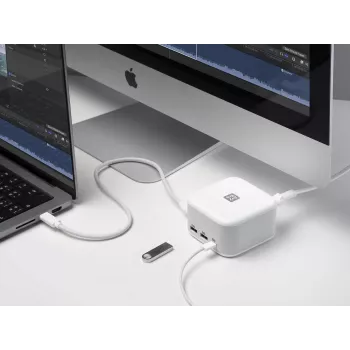 XtremeMac XWH-XCP-03 klēpjdatora dokstacija un portu replikators ar vadu USB 3.2 Gen 1 (3.1 Gen 1) Type-C balta (XWH-XCP-03)