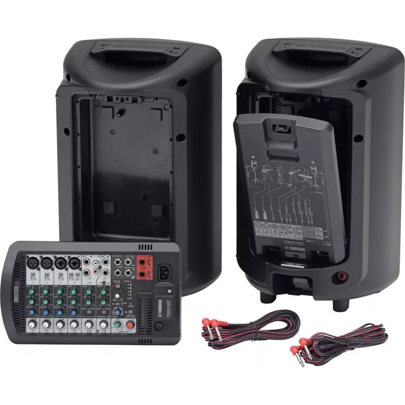 Brīvi stāvoša PA sistēma YAMAHA Stagepas 400BT — 400 W, 2 joslu, 10 kanālu mikseris, Bluetooth 4.1, melna