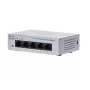 Nepārvaldīts L2 Gigabitu Ethernet slēdzis Cisco CBS110 — 5x RJ-45 10/100/1000, 1U, 12V līdzstrāva, 2048 MAC, 10 Gbit/s