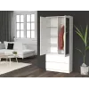 Topeshop SS-90 BIEL LUSTRO bedroom wardrobe/closet 5 shelves 2 durvis(s) balts