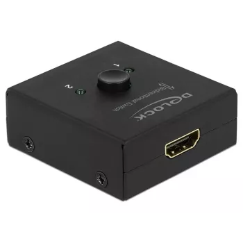 DeLock HDMI 2 - 1 divvirzienu 4K 60 Hz kompakts - Mazumtirdzniecības iepakojums - Video/Audio pārslēdzējs - 2 x HDMI - Galddatoram (64072)