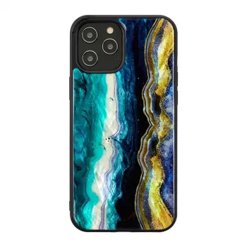 Aizsargājošs tālruņa maciņš iKins Apple iPhone 12 / 12 Pro — violeta ahāta raksts