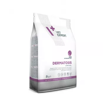 Sausā suņu barība VETEXPERT Veterinary Diet Dermatosis Jēra gaļa & Krils, 2 kg, pieaugušiem suņiem, olbaltumvielas 24%, tauki 17%