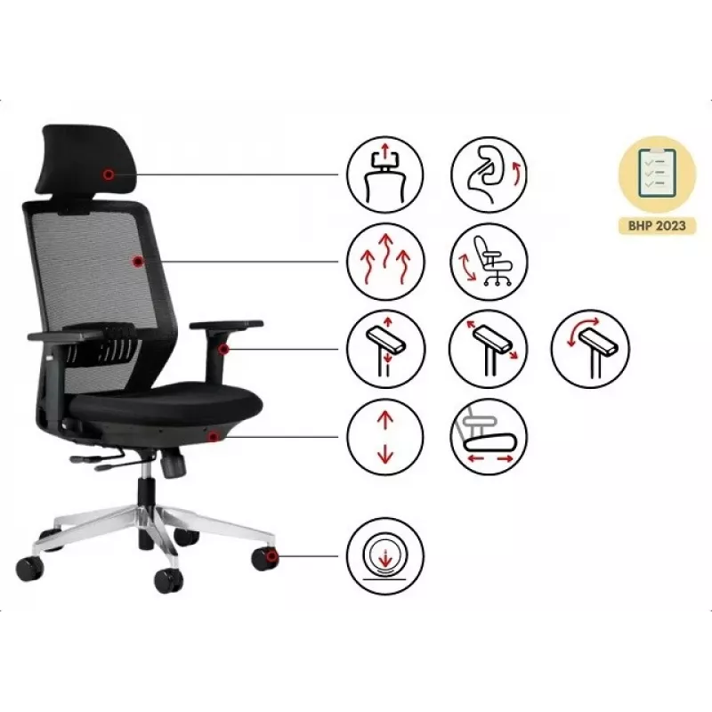 SPECTRUM Ergonomisks biroja krēsls melns