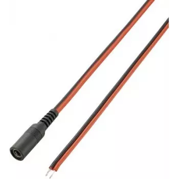 VOLTCRAFT zemsprieguma savienojuma kabelis, zemsprieguma kontaktligzda - Kabelis, atvērts gals 5,5 mm 2,5 mm 5,5 mm 2,5 mm 2 m 1 gab. (93025c181)