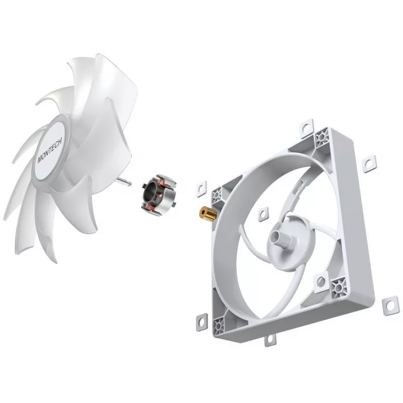 Korpusa ventilatoru komplekts Montech GF120 PWM ARGB 3-in-1 — 120 mm PWM ventilatori ar ARGB apgaismojumu