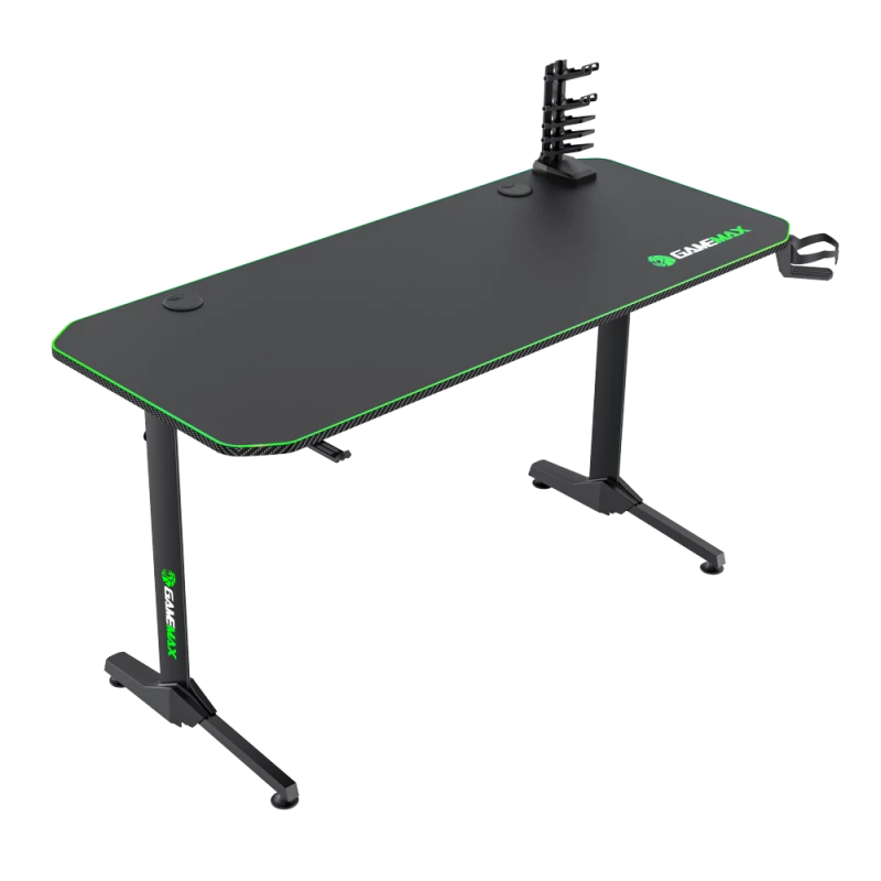 Galds GameMax D140-CARBON — spēļu/biroja galds, neto svars 20,5 kg, bruto izmēri 125×795×682 mm