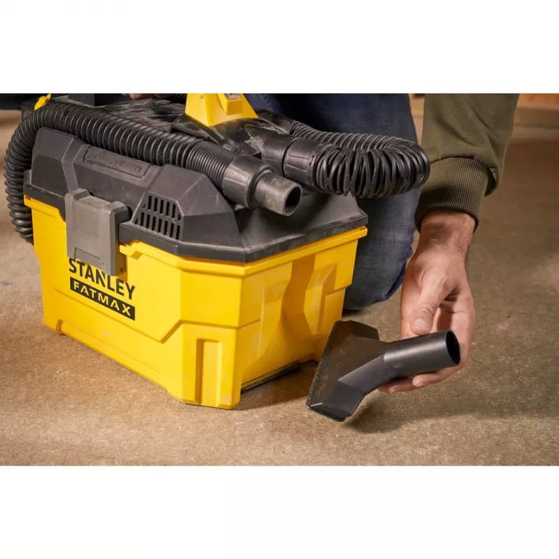 Stanley FATMAX SFMCV002B-XJ putekļsūcējs 7,5 L mucas putekļsūcējs sausai un mitrai tīrīšanai bez maisiņa