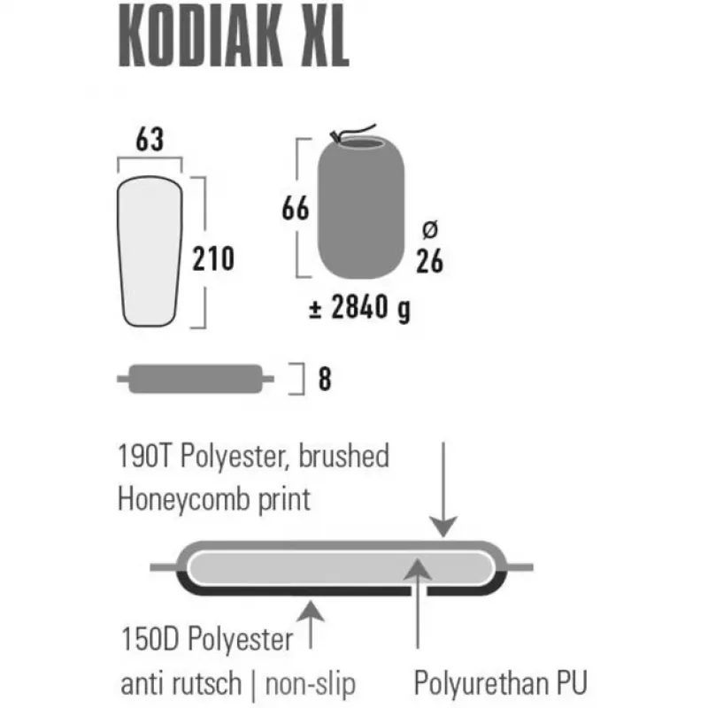High Peak Kodiak XL vienvietīgs matracis melns