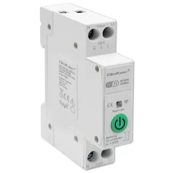 DIN-sliedes WiFi relejs QOLTEC 50881 — tīkla komutācijas relejs 63A elektrības instalācijām