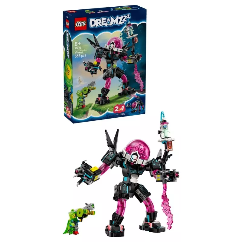 Konstruktoru rotaļlieta LEGO 71495 Mateo vs. Cyberbrain Mech — spēļu komplekts ar minifigūrām un būvējamu mehānisko robotu