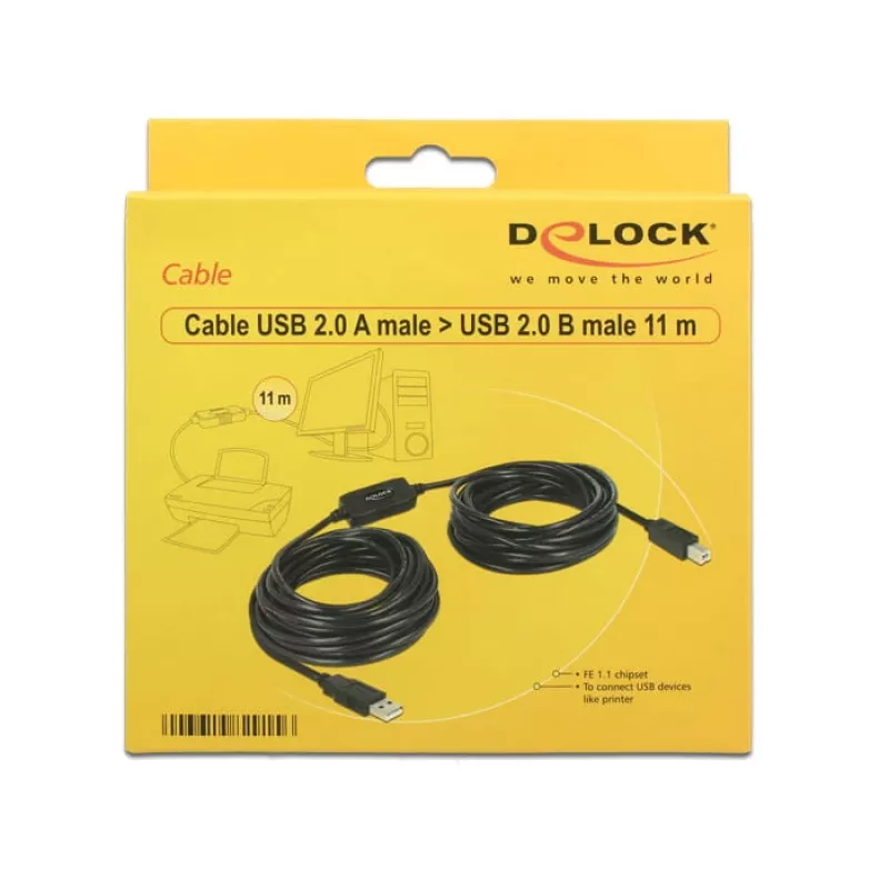 USB kabelis DeLOCK 11m USB2.0-A - USB2.0-B