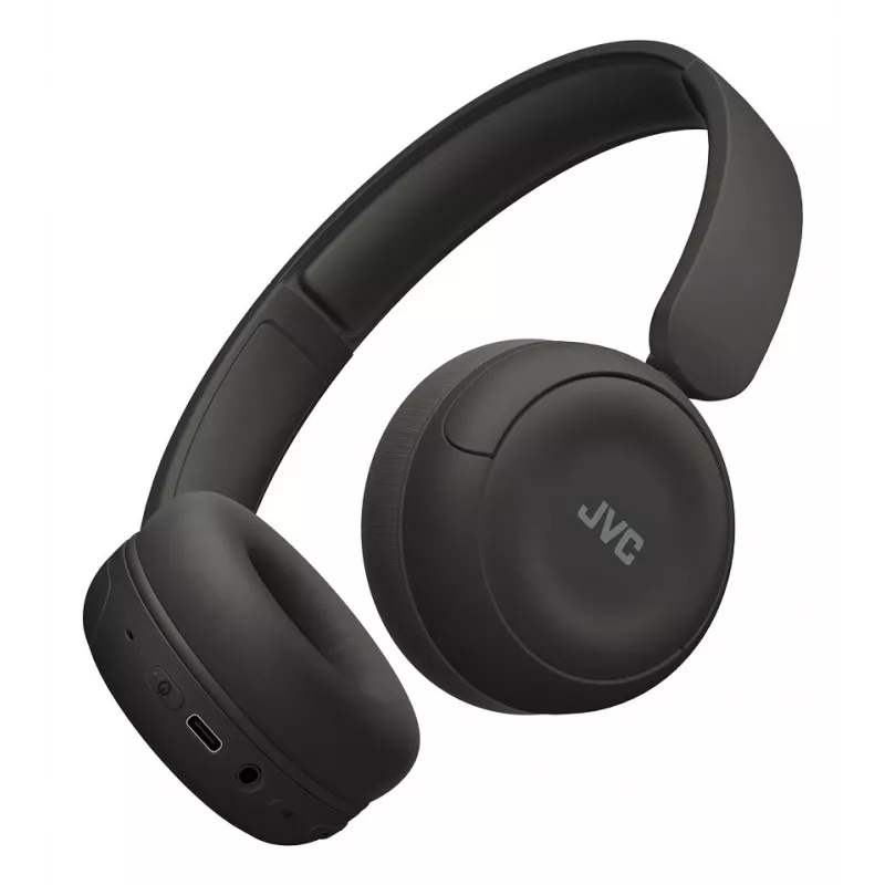 Austiņas JVC HA-S59W — vadu un bezvadu Bluetooth, USB‑C, supra-aural, 20–20000 Hz, 1,2 m kabelis, 148 g, melnas