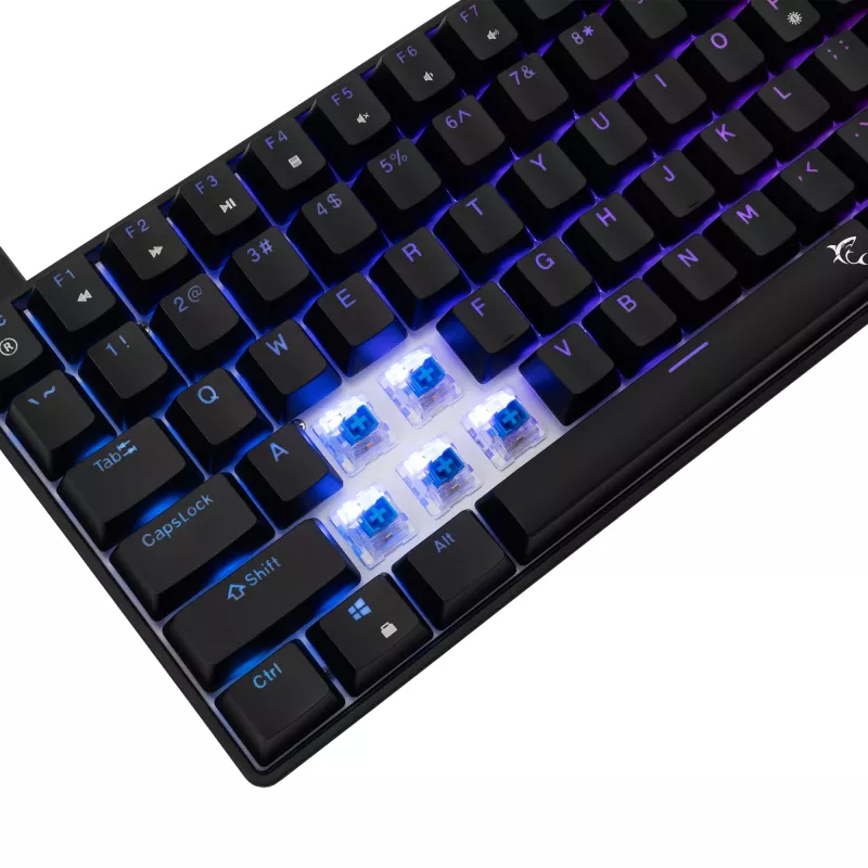 Mehāniskā tastatūra White Shark GK-005121 ar RGB apgaismojumu un Blue slēdžiem
