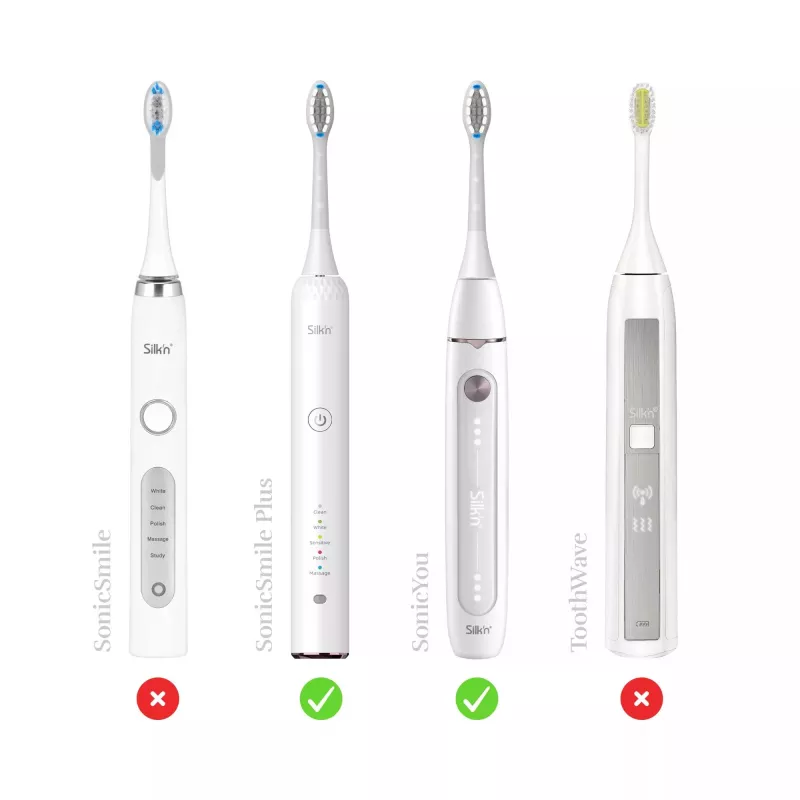 Zobu birstes maināmā galviņa silk'n SonicYou Refill Brush 2 Melns Soft, iepakojumā 2, mīksti sari
